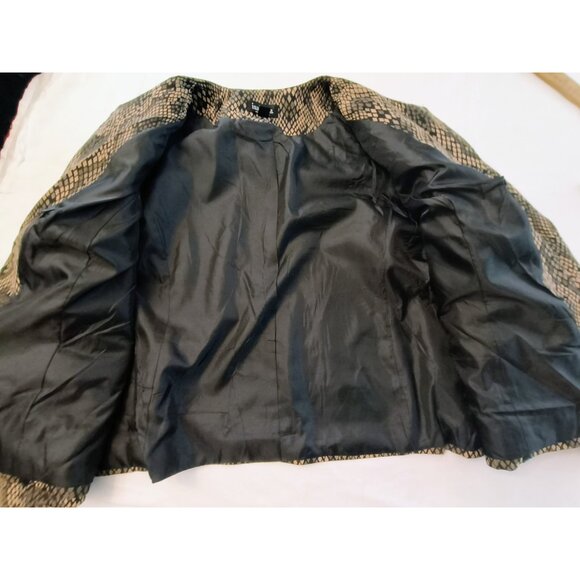 Isabella Suits Women Blazer Jacket Snike Print Belted Size 18W Brown Black - Picture 9 of 10